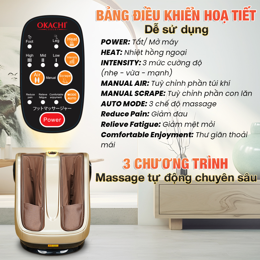 Máy massage chân và bắp chân OKACHI JP-900A (cao cấp)